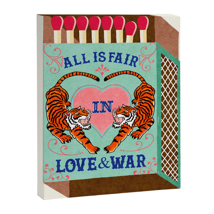 All is Fair in Love and War Vintage Matchbox Mint Chocolate Palette with Tiger Canvas Print Gallery Image 1