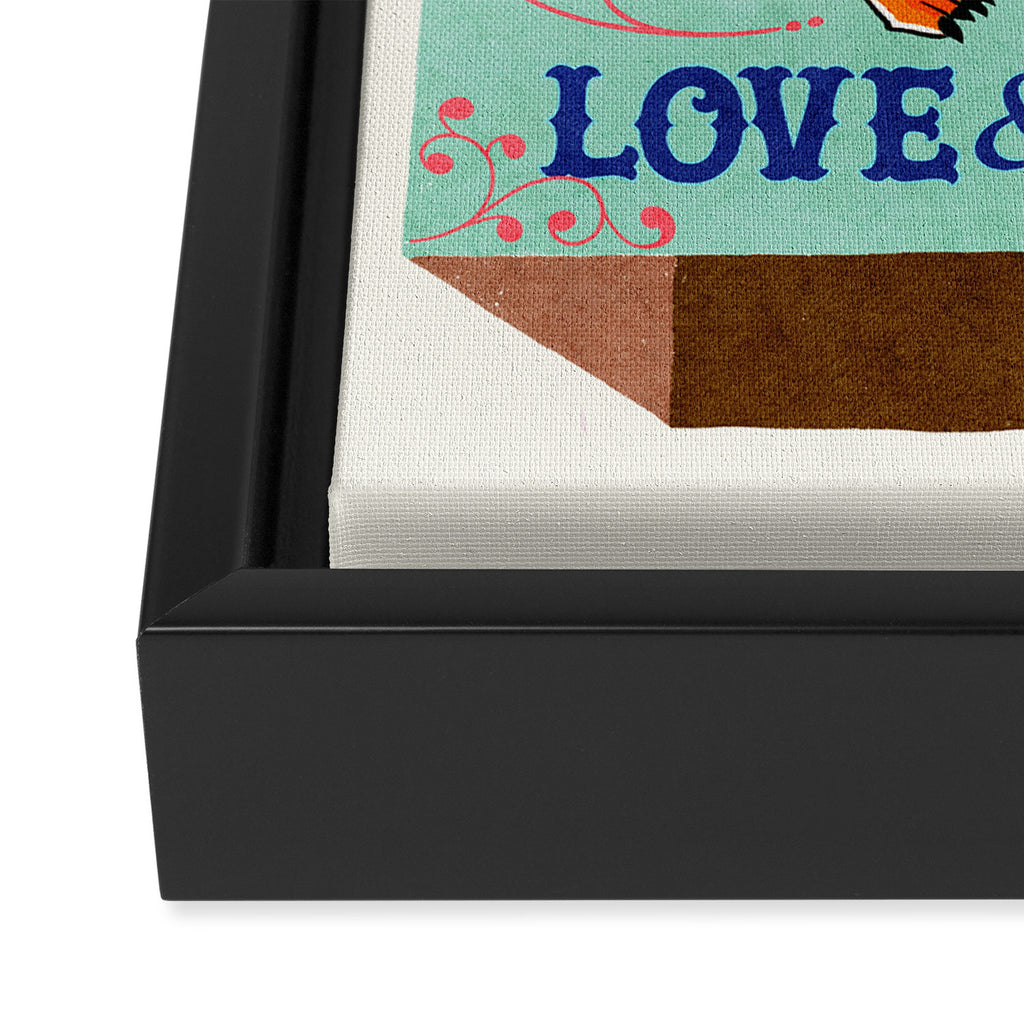 All is Fair in Love and War Vintage Matchbox Mint Chocolate Palette with Tiger Framed Canvas Print Gallery Image 3