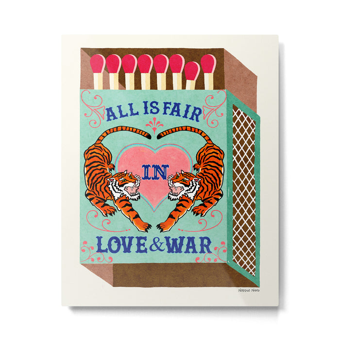 All is Fair in Love and War Vintage Matchbox Mint Chocolate Palette with Tiger Metal Print Gallery Image 1