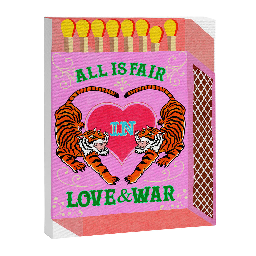 All is Fair in Love and War Vintage Matchbox Pink Sugar Rush Palette with Tiger Canvas Print Gallery Image 6