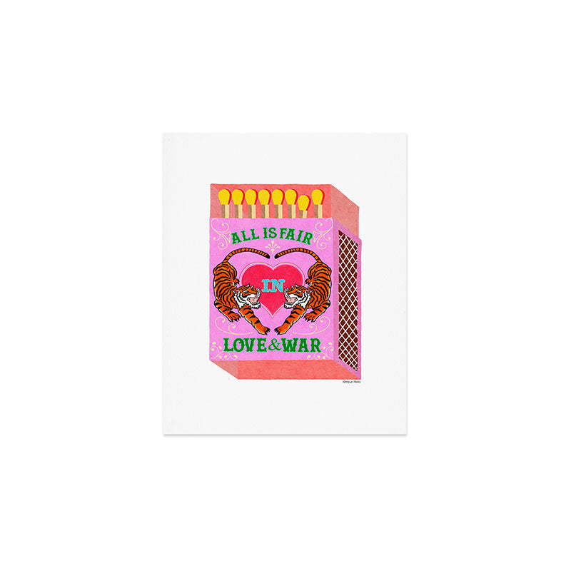 All is Fair in Love and War Vintage Matchbox Pink Sugar Rush Palette with Tiger Art Print Gallery Image 1