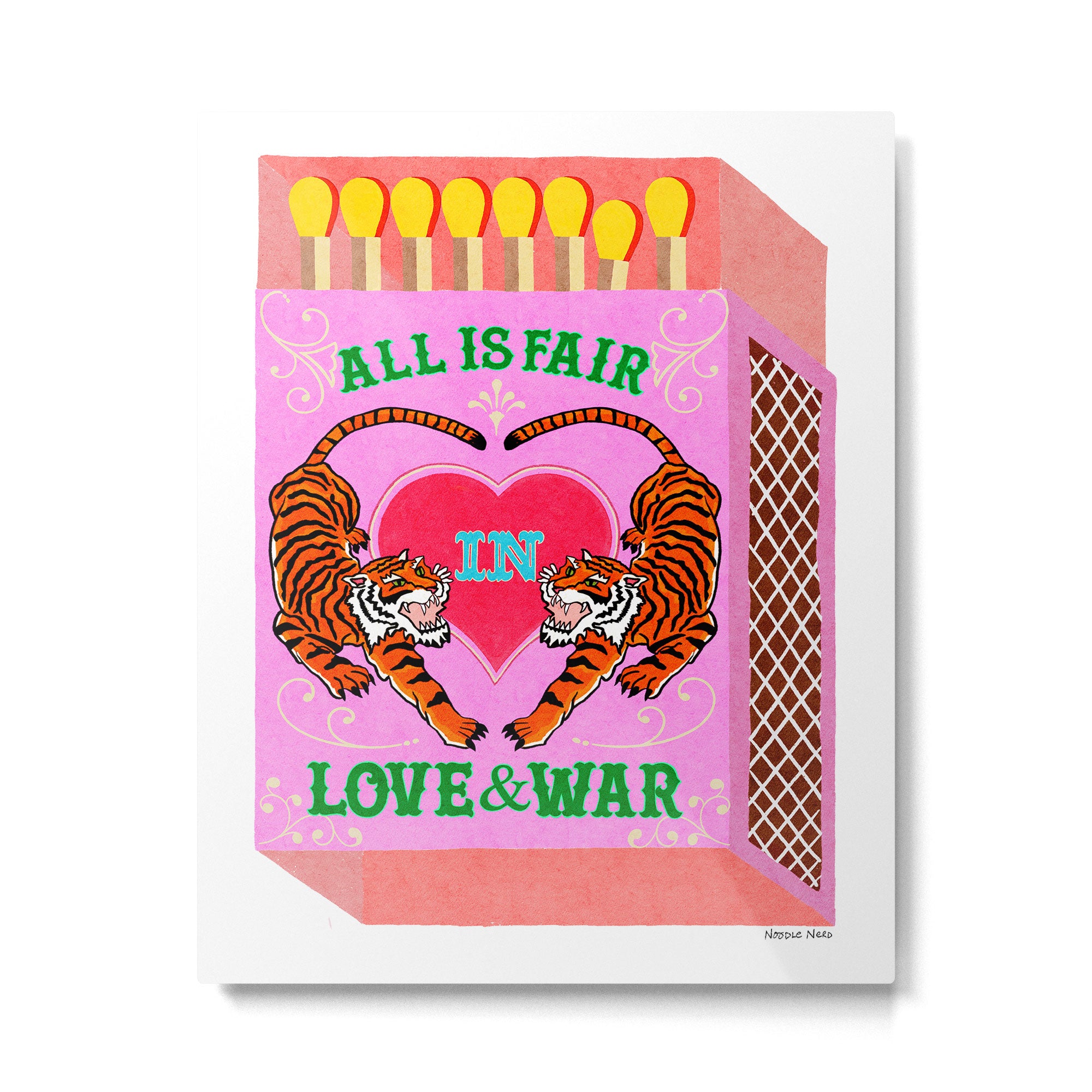 All is Fair in Love and War Vintage Matchbox Pink Sugar Rush Palette with Tiger Metal Print Gallery Image 4