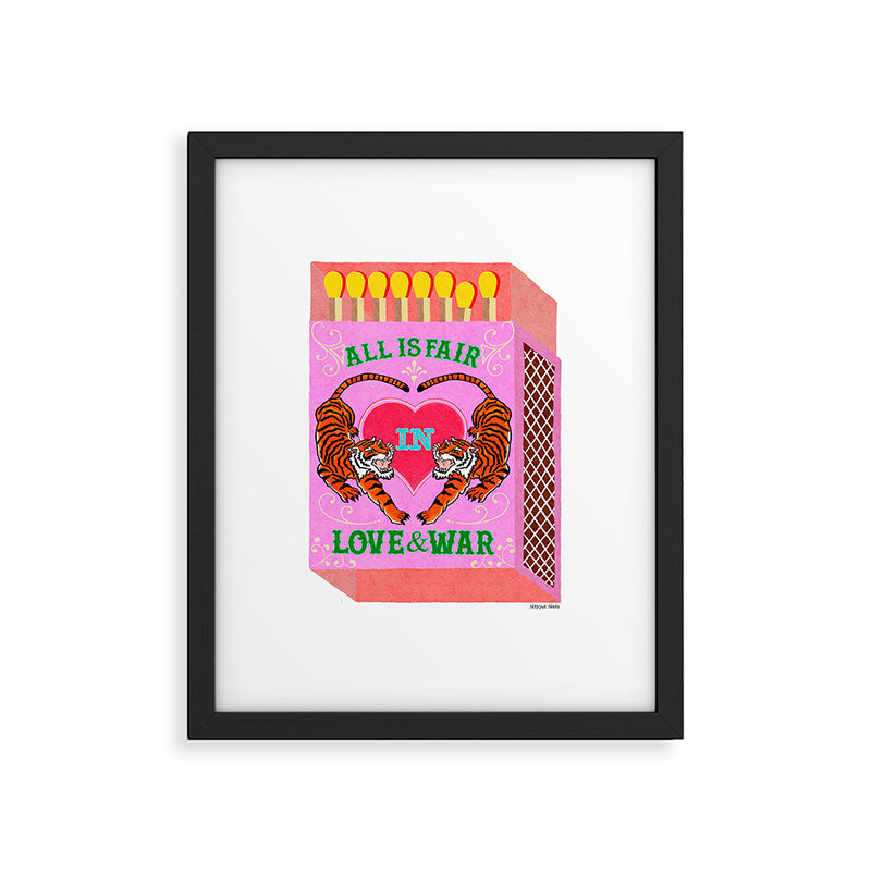 All is Fair in Love and War Vintage Matchbox Pink Sugar Rush Palette with Tiger Framed Art Print Gallery Image 5