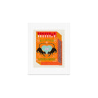 All is Fair in Love and War Vintage Matchbox Tropical Orange Palette with Leopard Art Print Gallery Image 1
