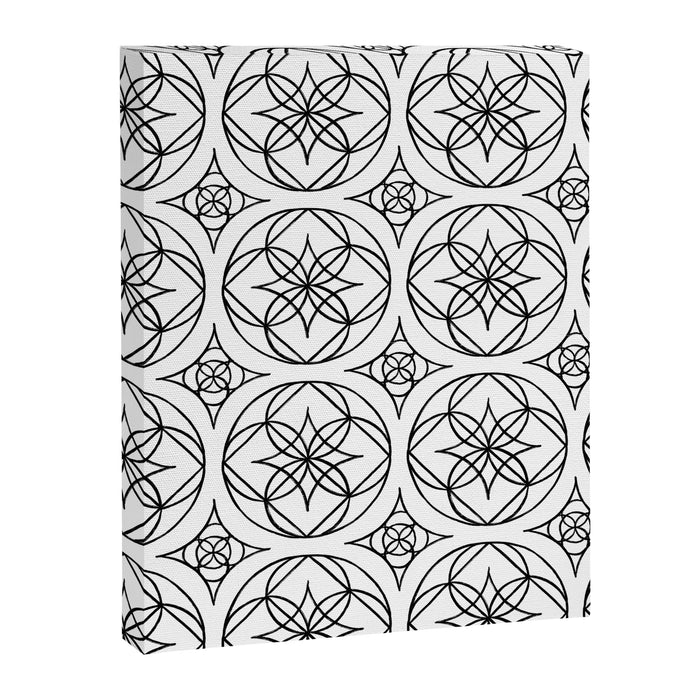 Black and White Art Deco Style Tile Pattern Canvas Print Gallery Image 1