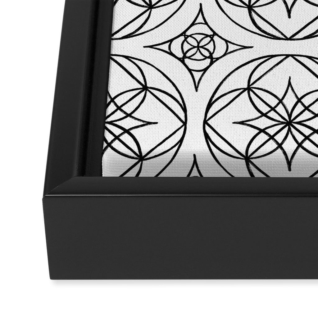 Black and White Art Deco Style Tile Pattern Framed Canvas Print Gallery Image 3