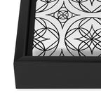 Black and White Art Deco Style Tile Pattern Framed Canvas Print Gallery Image 3