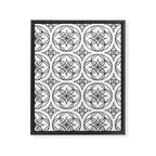 Black and White Art Deco Style Tile Pattern Framed Canvas Print Gallery Image 8