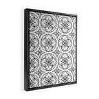 Black and White Art Deco Style Tile Pattern Framed Canvas Print Gallery Image 2