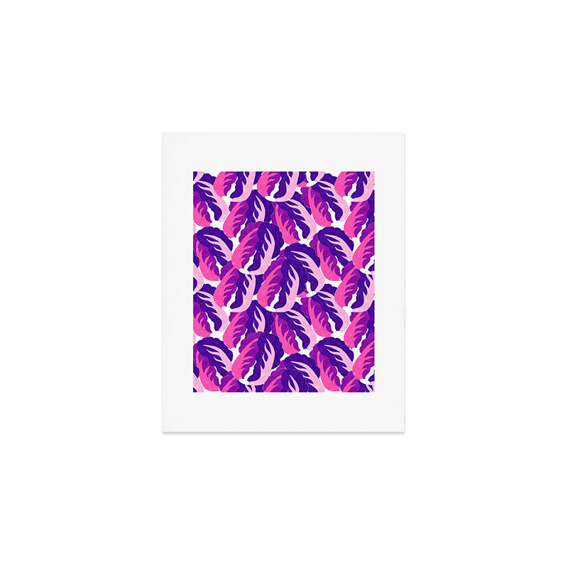 Boho Eclectic Cabbage Purple Orchid Aubergine Pattern Painterly Gouache Art Print Gallery Image 1