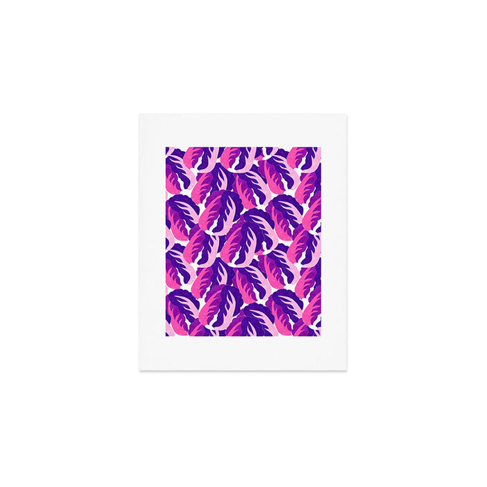 Boho Eclectic Cabbage Purple Orchid Aubergine Pattern Painterly Gouache Art Print Gallery Image 1