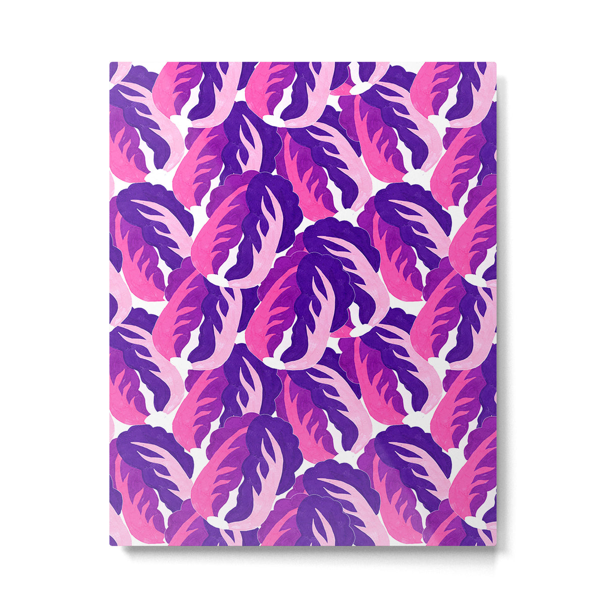 Boho Eclectic Cabbage Purple Orchid Aubergine Pattern Painterly Gouache Metal Print Gallery Image 6