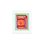 Come on Baby Light my Fire Vintage Matchbox Green Palette Art Print Gallery Image 1