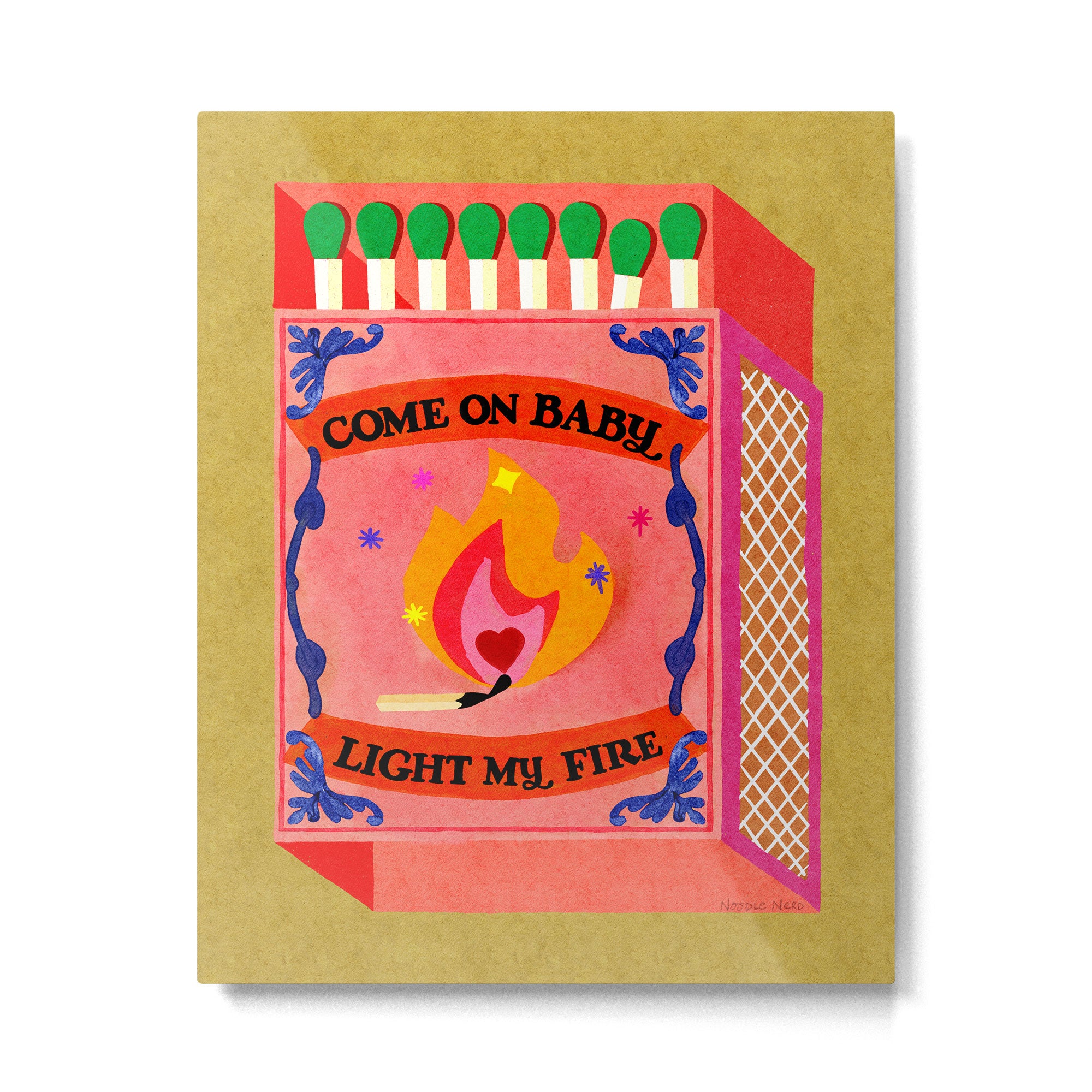 Come on Baby Light my Fire Vintage Matchbox Metal Print Gallery Image 4