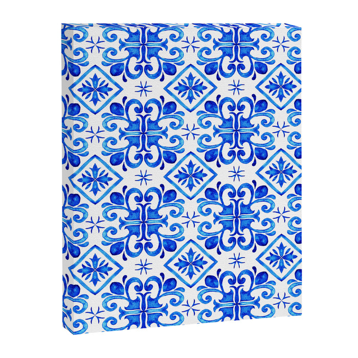 Greek Blue and White Pattern Spanish Tiles Amalfi Coast Pattern Canvas Print Gallery Image 1