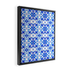 Greek Blue and White Pattern Spanish Tiles Amalfi Coast Pattern Framed Canvas Print Gallery Image 2
