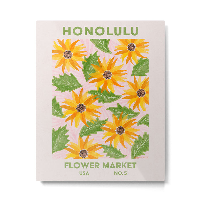 Honolulu Flower Market Metal Print Gallery Image 1