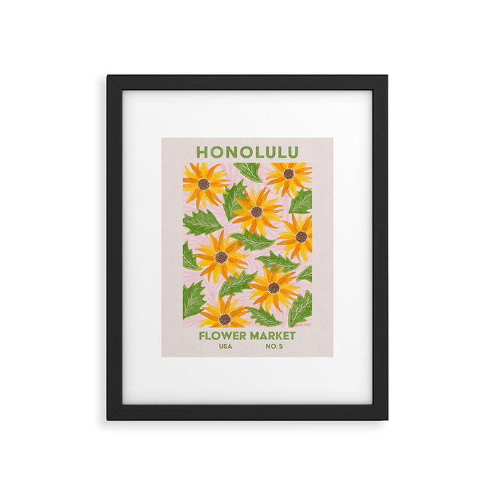 Honolulu Flower Market Framed Art Print Gallery Image 1