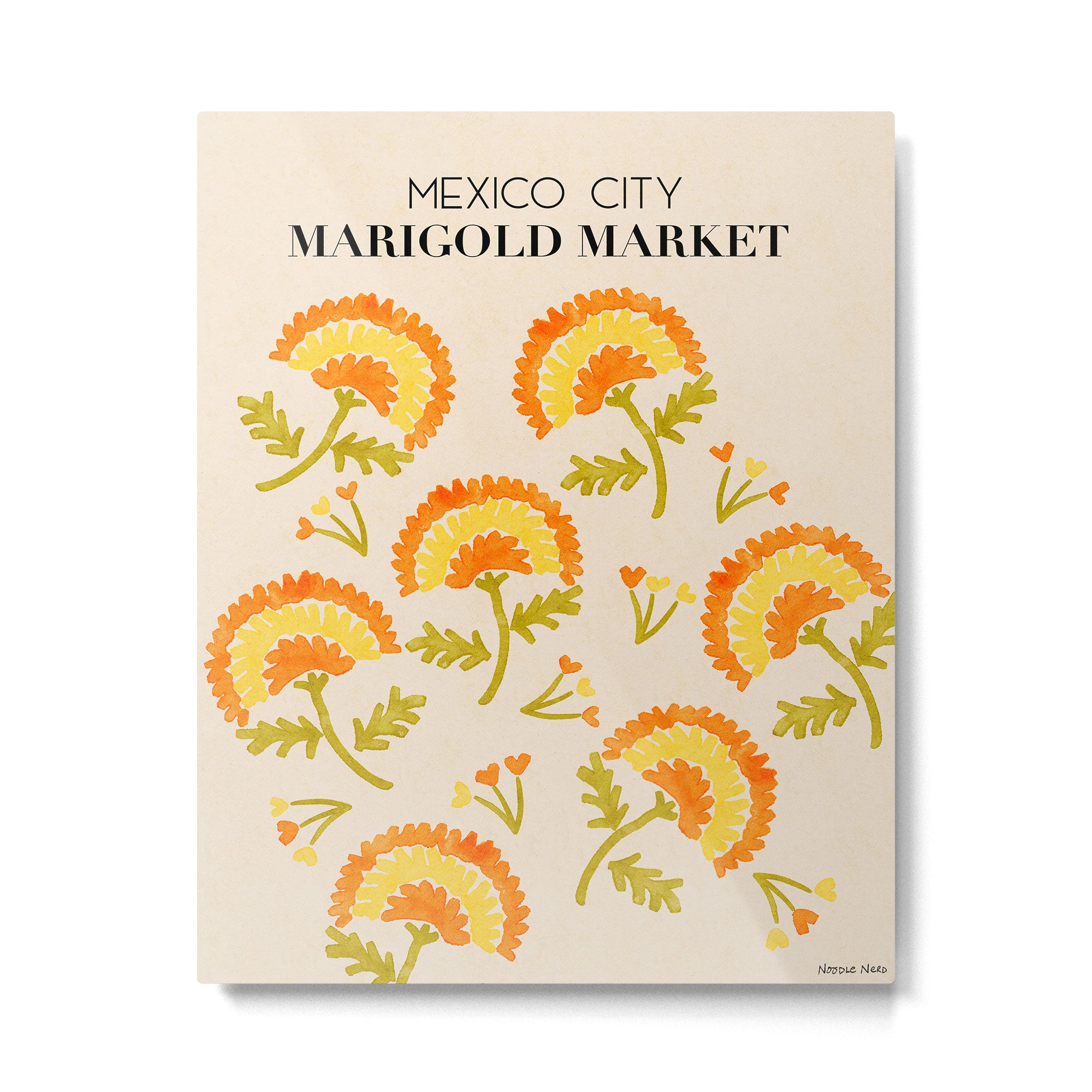 Marigold print- Mexico City Flower Market  Metal Print Gallery Image 4