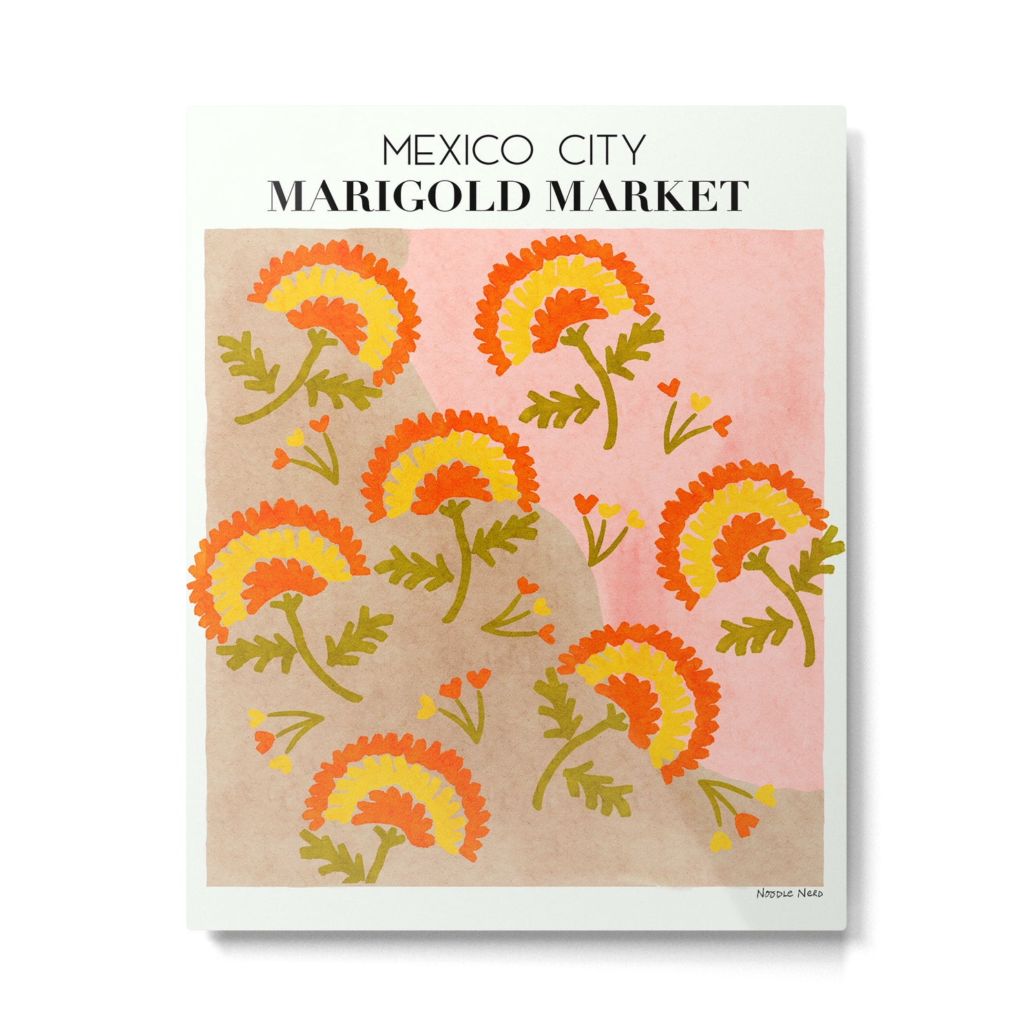 Red and Orange Marigold print - Mexico City Marigold Market Metal Print Gallery Image 4