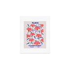 Tropical Watercolor Flowers in Pink and Blue Art Print Gallery Image 1