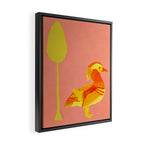 Bird and a Tree - Yellow and Salmon Framed Canvas Print Gallery Image 2