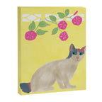 Calico Cat and Flower on Yellow Canvas Print Gallery Image 8