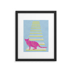 Cat on the Stairs - Pink Framed Art Print Gallery Image 6