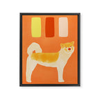 Dog and Dashes - Light Orange and Orange Framed Canvas Print Gallery Image 8