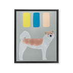 Dog and Dashes - Sepia and Sage Framed Canvas Print Gallery Image 8