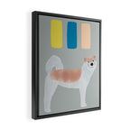 Dog and Dashes - Sepia and Sage Framed Canvas Print Gallery Image 2