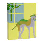 Dog in a Room - Green and Yellow Canvas Print Gallery Image 8