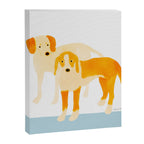 Dogs Near Water - Yellow and White Canvas Print Gallery Image 8