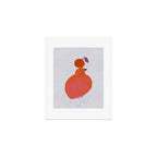 Fat Round Bird and Orange - Fuchsia and Grey Art Print Gallery Image 1