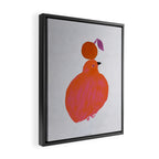 Fat Round Bird and Orange - Fuchsia and Grey Framed Canvas Print Gallery Image 2