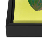 Fat Round Bird and Orange - Green and Yellow Framed Canvas Print Gallery Image 3