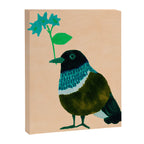 Flower Giving Bird - Green and Pink Canvas Print Gallery Image 8