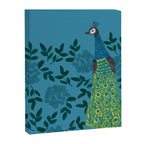 Peacock and Flower - Teal and Blue Canvas Print Gallery Image 8