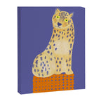 Relaxing Leopard - Orange and Very Peri Canvas Print Gallery Image 8