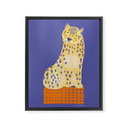 Relaxing Leopard - Orange and Very Peri Framed Canvas Print Gallery Image 8