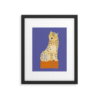Relaxing Leopard - Orange and Very Peri Framed Art Print Gallery Image 6