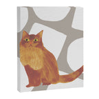 Round and Square Shape and Cat - Dark Brown and Warm Grey Canvas Print Gallery Image 8