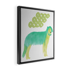 Stylish Dog - Green Framed Canvas Print Gallery Image 2