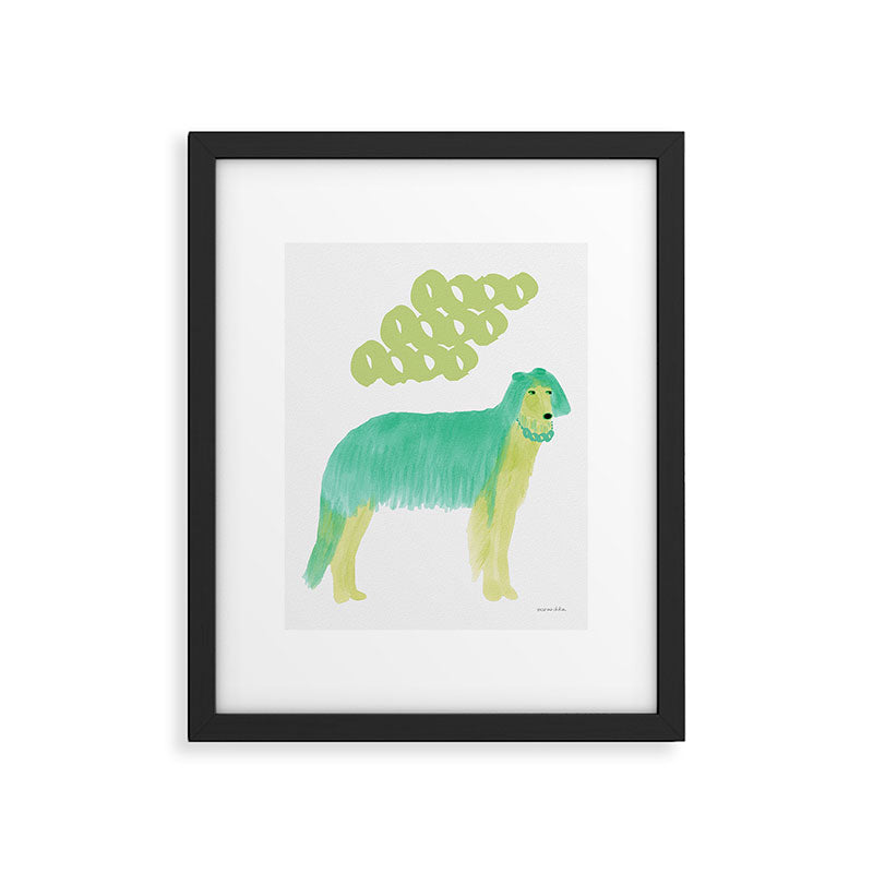 Stylish Dog - Green Framed Art Print Gallery Image 6