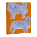 Two Calm Dogs - Blue and Orange Canvas Print Gallery Image 8
