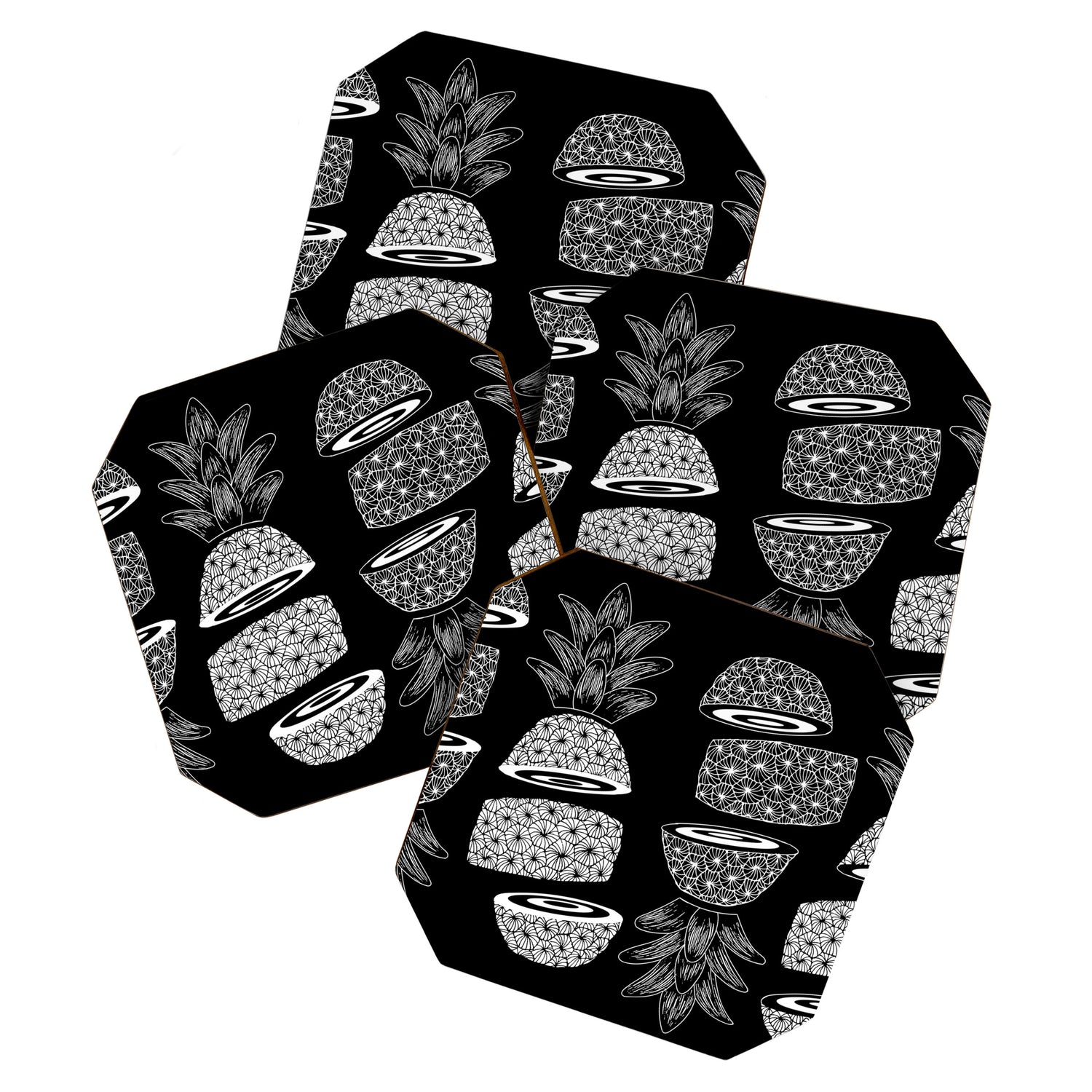 Pineapples (Dark/Sliced) Coaster Gallery Image 1
