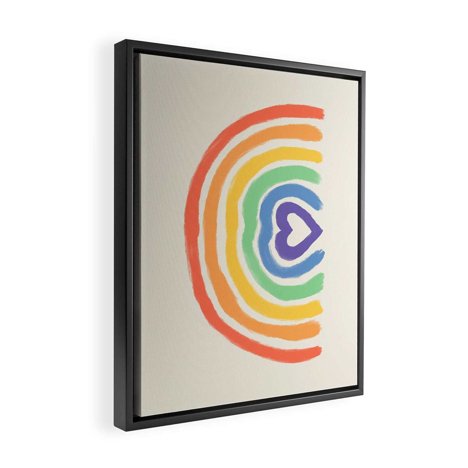 Rainbow Heart Framed Canvas Print Gallery Image 2