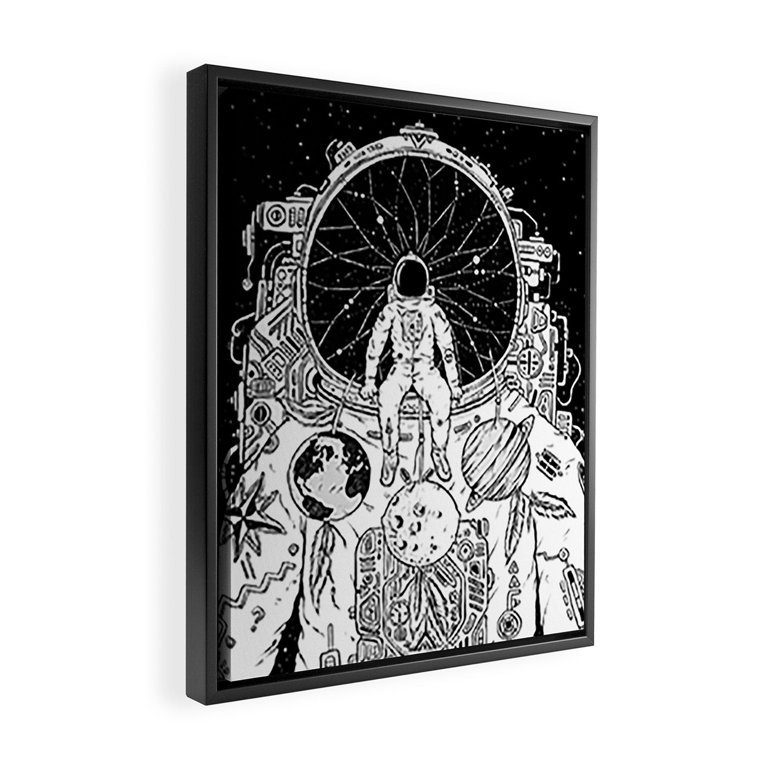 The Dreamer (B/W) Framed Canvas Print Gallery Image 2