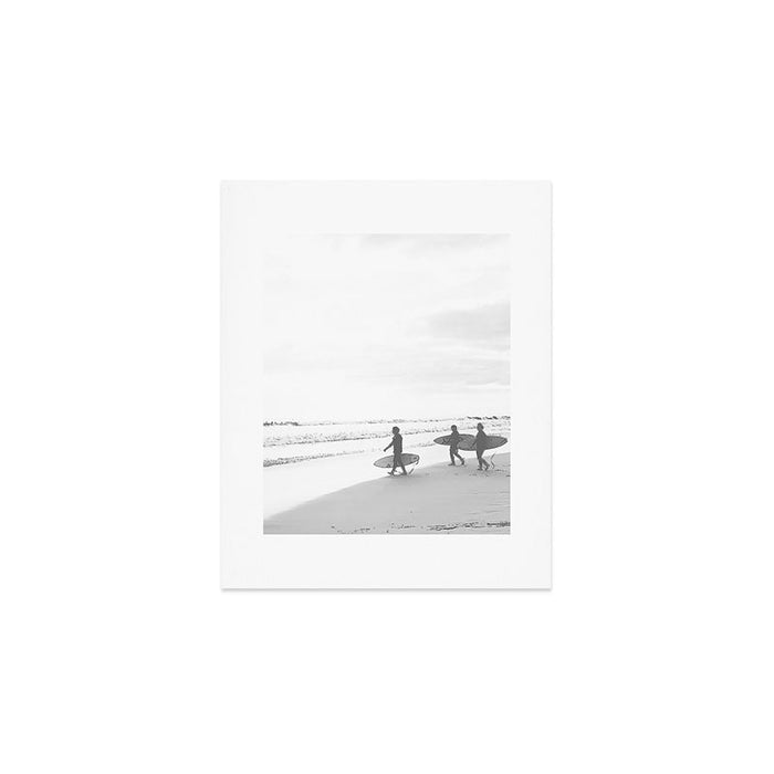 BW Surfer, Ocean Surf, California Dream, Beach Decor, Wave Surfers, Ocean Shore Art Print Gallery Image 1