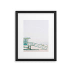 lifeguard station print, printable beach art, beach print, surf art, California print, turquoise Framed Art Print Gallery Image 5
